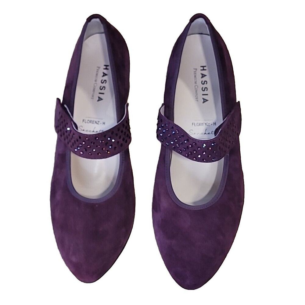 Hassia Mary Janes Preppy Clueless Academia Florenz H Crystal Embelished Heels 7